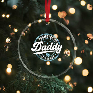 Promoted To Daddy It's A Boy Crystal Glass Ornament Funny Pregnancy Reveal TS14 Print Your Wear