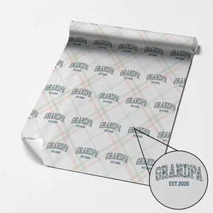 Promoted To Grandpa Est 2026 Wrapping Paper Roll Camo Fishing New Grandpa Gift TS12 Christmas Plaid Print Your Wear
