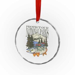 Protect Our National Parks Crystal Glass Ornament Wildlife Fishing Outdoor Adventure Retro TS02 Print Your Wear
