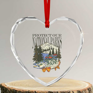 Protect Our National Parks Heart Crystal Glass Ornament Wildlife Fishing Outdoor Adventure Retro TS02 Transparent Glass 3'' Heart Print Your Wear