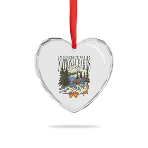 Protect Our National Parks Heart Crystal Glass Ornament Wildlife Fishing Outdoor Adventure Retro TS02 Print Your Wear