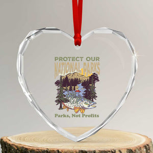 Protect Our National Parks Not Profits Heart Crystal Glass Ornament Keep Wild Nature Fish Forest - Print Your Wear