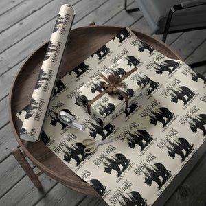 Protect Our National Parks Not Profits Wrapping Paper Roll Vintage Forest Bear - Print Your Wear