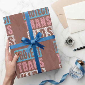 Protect Trans Kids Wrapping Paper Roll Transgender Pride Trans Rights Social Justice TS10 Mocha Print Your Wear