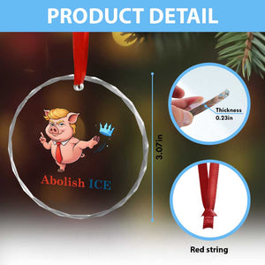 Protest Pig Kicking Icy Crown Crystal Glass Ornament Political Humor Gift TS12 Print Your Wear