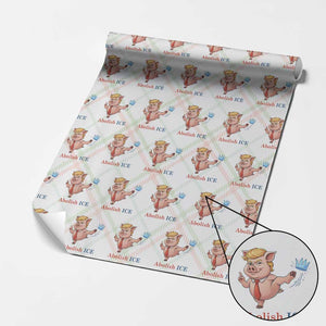 Protest Pig Kicking Icy Crown Wrapping Paper Roll Political Humor Gift TS12 Christmas Plaid Print Your Wear
