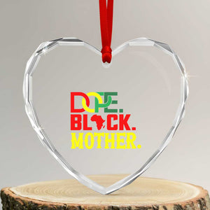 Proud African American Mom Gift Heart Crystal Glass Ornament Dope Black Mother