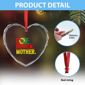 Proud African American Mom Gift Heart Crystal Glass Ornament Dope Black Mother