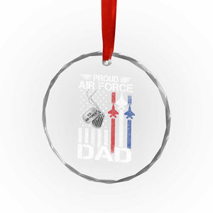 Proud Air Force Dad Crystal Glass Ornament Military Army Father Vintage American Flag TS11 Print Your Wear