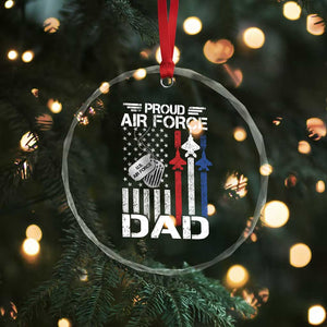 Proud Air Force Dad Crystal Glass Ornament Military Army Father Vintage American Flag TS11 Print Your Wear