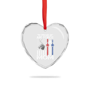 Proud Air Force Mom Heart Crystal Glass Ornament Military Army Mama Vintage American Flag TS11 Print Your Wear