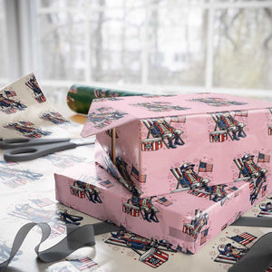 Proud American George Washington Patriotic Wrapping Paper Roll TS12 Light Pink Print Your Wear