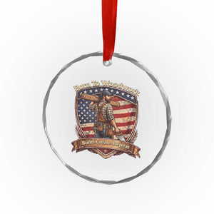 Proud American Woodworker Crystal Glass Ornament Born To Woodwork Patriotic Gift TS12 Print Your Wear
