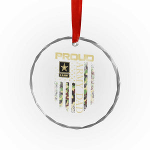 Proud Army Dad Crystal Glass Ornament Military Father US Army Camo Flag TS10 Print Your Wear