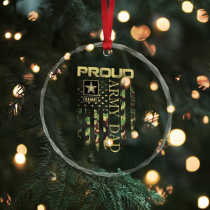 Proud Army Dad Crystal Glass Ornament Military Father US Army Camo Flag TS10 Print Your Wear