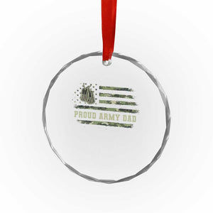 Proud Army Dad Crystal Glass Ornament Vintage Camo American Flag Veteran Father's Day TS11 Print Your Wear