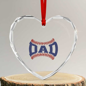 Proud Baseball Dad Heart Crystal Glass Ornament Game Day Gift For Him TS12 Transparent Glass 3'' Heart Print Your Wear