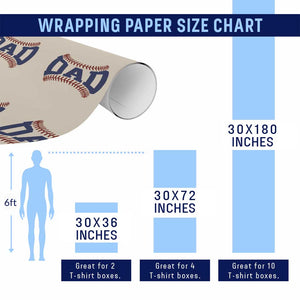 Proud Baseball Dad Wrapping Paper Roll Game Day Gift For Him TS12 Print Your Wear