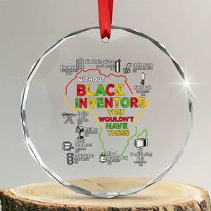 Proud Black Inventors Crystal Glass Ornament Black History Month African American Pride TS02 Transparent Glass 3'' Circle Print Your Wear