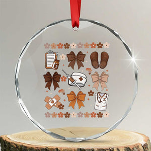 Proud Black Nurse Crystal Glass Ornament Gift For African Nurse Black History TS12 Transparent Glass 3'' Circle Print Your Wear