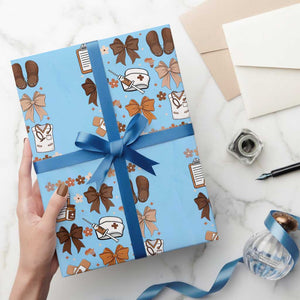 Proud Black Nurse Wrapping Paper Roll Gift For African Nurse Black History TS12 Light Blue Print Your Wear