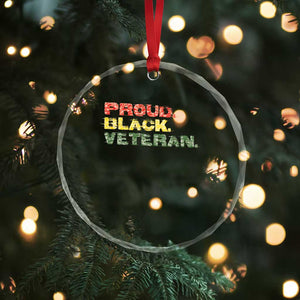 Proud Black Veteran Crystal Glass Ornament Veterans Day Proud Military Camouflage TS11 Print Your Wear