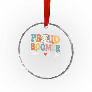 Proud Boomer Crystal Glass Ornament Boomers Generation Peace Sign Hippie 50s 60s TS10 Print Your Wear
