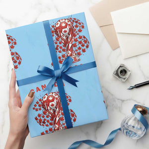 Proud Canada National Soccer Fan 2026 Patriotic Gift Wrapping Paper Roll TS12 Light Blue Print Your Wear