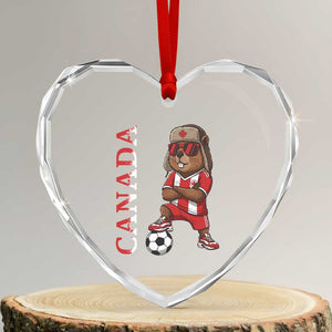 Proud Canada Soccer Beaver Heart Crystal Glass Ornament Funny Football Fan Gift TS12 Transparent Glass 3'' Heart Print Your Wear