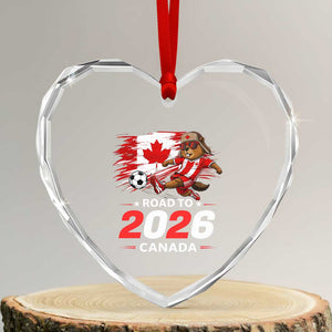 Proud Canada Soccer Beaver Heart Crystal Glass Ornament Road To 2026 TS12 Transparent Glass 3'' Heart Print Your Wear