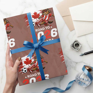 Proud Canada Soccer Beaver Wrapping Paper Roll Road To 2026 TS12 Mocha Print Your Wear