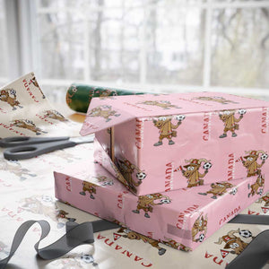 Proud Canada Soccer Moose Wrapping Paper Roll Canadian Football Fan TS12 Light Pink Print Your Wear