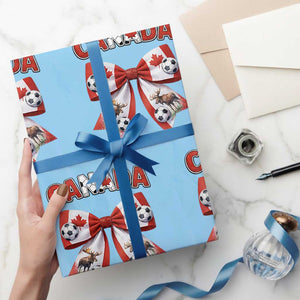 Proud Canadian National Soccer Lover Wrapping Paper Roll Football Fan Gift TS12 Light Blue Print Your Wear