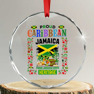 Proud Caribbean Jamaica Heritage Crystal Glass Ornament Jamaican Roots and Island Culture TS02 Transparent Glass 3'' Circle Print Your Wear