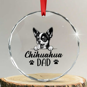 Proud Chihuahua Dad Crystal Glass Ornament Dog Lover Gift Idea TS12 Transparent Glass 3'' Circle Print Your Wear