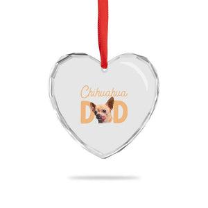 Proud Chihuahua Dad Heart Crystal Glass Ornament Ankle Biter Dog Lover TS12 Print Your Wear