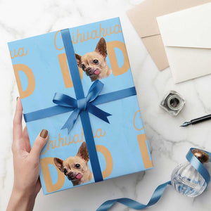 Proud Chihuahua Dad Wrapping Paper Roll Ankle Biter Dog Lover TS12 Light Blue Print Your Wear