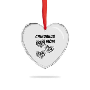 Proud Chihuahua Mom Heart Crystal Glass Ornament Ankle Biter Dog Lover TS12 Print Your Wear