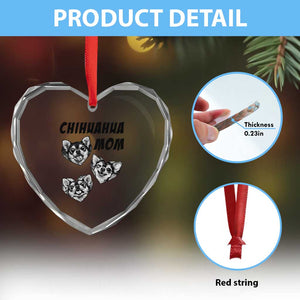 Proud Chihuahua Mom Heart Crystal Glass Ornament Ankle Biter Dog Lover TS12 Print Your Wear