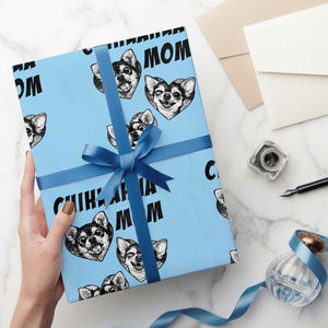 Proud Chihuahua Mom Wrapping Paper Roll Ankle Biter Dog Lover TS12 Light Blue Print Your Wear