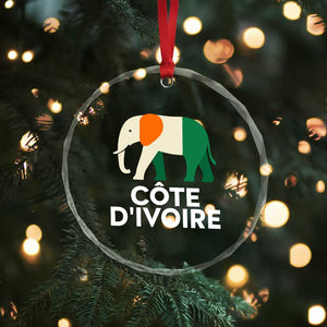 Proud Côte d'Ivoire Elephant Ivory Coast Flag Crystal Glass Ornament Ivorian Pride Retro Souvenir
