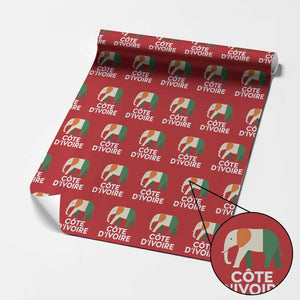 Proud Côte d'Ivoire Elephant Ivory Coast Flag Wrapping Paper Roll Ivorian Pride Retro Souvenir TS02 Red Print Your Wear