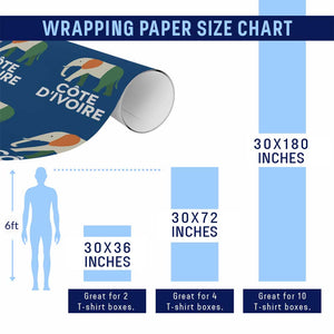 Proud Côte d'Ivoire Elephant Ivory Coast Flag Wrapping Paper Roll Ivorian Pride Retro Souvenir TS02 Print Your Wear