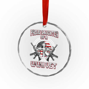 Proud Daughter Of A WWII Vet Crystal Glass Ornament World War 2 Veteran WW2 TS02 Print Your Wear