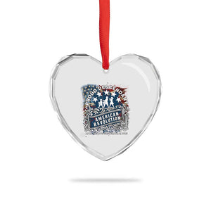 Proud Descendant American Revolution Heart Crystal Glass Ornament 1775 to 1783 Patriotic Heritage TS02 Print Your Wear