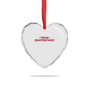 Proud Disappointment Skeleton Middle Fingers Badge Heart Crystal Glass Ornament Funny Sarcastic Dark Humor