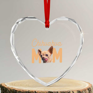Proud Dog Mom Chihuahua Heart Crystal Glass Ornament Mothers Day Lover Gift TS12 Transparent Glass 3'' Heart Print Your Wear