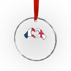 Proud Fance England Heritage Hand Heart Graphic Crystal Glass Ornament French English Anglo Roots Cross Border Love Unity TS02 Print Your Wear