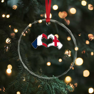 Proud Fance England Heritage Hand Heart Graphic Crystal Glass Ornament French English Anglo Roots Cross Border Love Unity TS02 Print Your Wear
