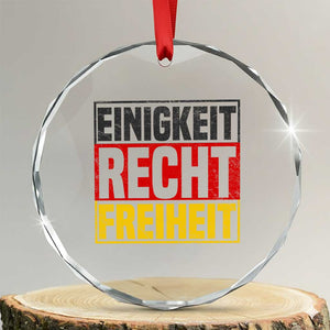 Proud Germany Crystal Glass Ornament Einigkeit Recht Freiheit German Flag TS11 Transparent Glass 3'' Circle Print Your Wear